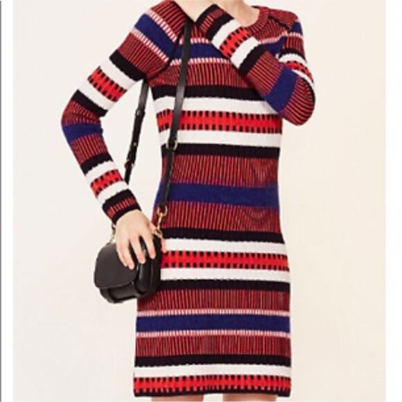 Tory Burch Monterey Striped Wool Blend Sweater Dress Size XSmall - Picture 1 of 9